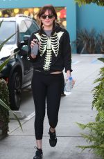DAKOTA JOHNSON in Tights Leaves Pilates Class in West Hollywood