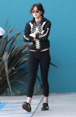 DAKOTA JOHNSON in Tights Leaves Pilates Class in West Hollywood
