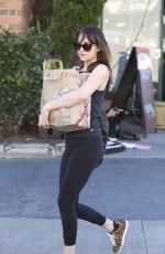 DAKOTA JOHNSON in Tights Out Shopping in Los Angeles