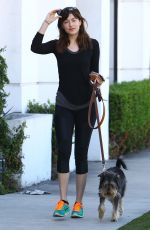 DAKOTA JOHNSON Walks Her Dog Out in West Hollywood