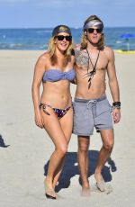 ELLIE GOULDING in Bikini amd Dougie Poynter at a Beach in Miami