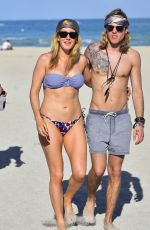 ELLIE GOULDING in Bikini amd Dougie Poynter at a Beach in Miami