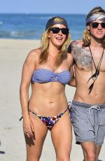 ELLIE GOULDING in Bikini amd Dougie Poynter at a Beach in Miami