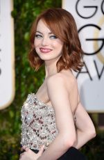 EMMA STONE at 2015 Golden Globe Awards in Beverly Hills