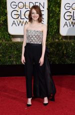 EMMA STONE at 2015 Golden Globe Awards in Beverly Hills