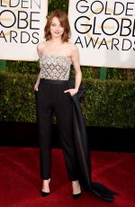 EMMA STONE at 2015 Golden Globe Awards in Beverly Hills