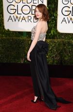 EMMA STONE at 2015 Golden Globe Awards in Beverly Hills