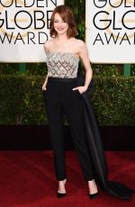 EMMA STONE at 2015 Golden Globe Awards in Beverly Hills