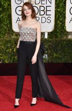 EMMA STONE at 2015 Golden Globe Awards in Beverly Hills