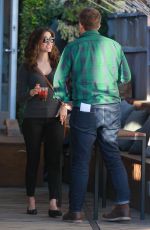 EMMY ROSSUM and a Friend at a Cafe in Venice