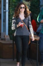EMMY ROSSUM and a Friend at a Cafe in Venice
