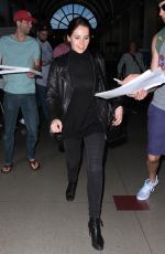 FELICITY JONES Arrives at Los Angeles International Airport 0701