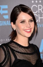 FELICITY JONES at 2015 Critics Choice Movie Awards in Los Angeles