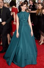 FELICITY JONES at 2015 Golden Globe Awards in Beverly Hills