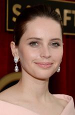 FELICITY JONES at 2015 Screen Actor Guild Awards in Los Angeles