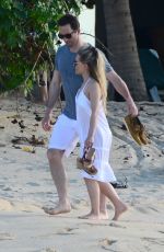 GEORGIE THOMPSON on Honeymoon on the Beach in Caribbean