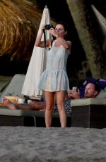 GERI HALLIWELL on Vacation in St. Lucia