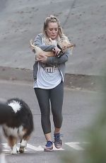 HILARY DUFF Walks Her Dog Out in Beverly Hills 2101