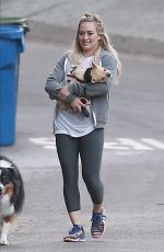 HILARY DUFF Walks Her Dog Out in Beverly Hills 2101