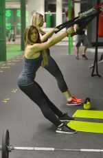 HOLLY HAGAN Working Out at a Gym in London