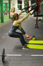HOLLY HAGAN Working Out at a Gym in London