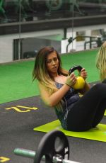 HOLLY HAGAN Working Out at a Gym in London