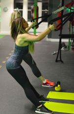 HOLLY HAGAN Working Out at a Gym in London