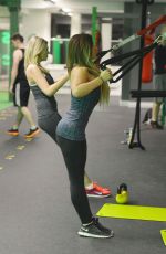 HOLLY HAGAN Working Out at a Gym in London
