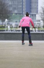 IMOGEN THOMAS Out Skating at a Park