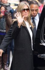 JENNIFER ANISTON Leaves Good Morning America in New York