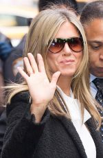 JENNIFER ANISTON Leaves Good Morning America in New York