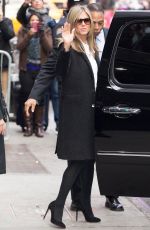 JENNIFER ANISTON Leaves Good Morning America in New York