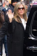 JENNIFER ANISTON Leaves Good Morning America in New York
