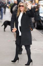 JENNIFER ANISTON Leaves Good Morning America in New York