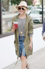 JULIANNE HOUGH in Denim Skirt Out in Los Angeles