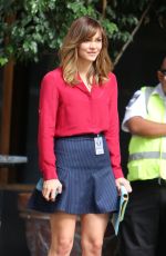 KATHARINE MCPHEE in Jeans on the Set of Scorpion in Los Angeles 0801