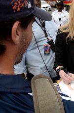 KATHERINE HEIGL on the Set odf Extra in Los Angeles