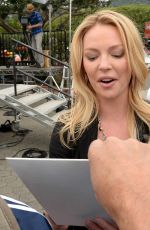 KATHERINE HEIGL on the Set odf Extra in Los Angeles