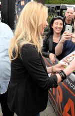 KATHERINE HEIGL on the Set odf Extra in Los Angeles