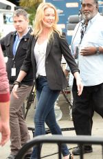 KATHERINE HEIGL on the Set odf Extra in Los Angeles