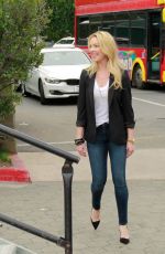 KATHERINE HEIGL on the Set odf Extra in Los Angeles