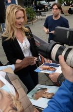 KATHERINE HEIGL on the Set odf Extra in Los Angeles