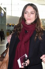 KEIRA KNIGHTLEY at Heathrow Airport