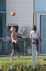 KENDALL JENNER and Justin Bieber Playing Volleyball at His Beverly Hills Home