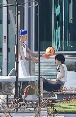 KENDALL JENNER and Justin Bieber Playing Volleyball at His Beverly Hills Home