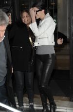 KENDALL JENNER in Leather Pants Out and About in Paris