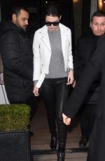 KENDALL JENNER in Leather Pants Out and About in Paris