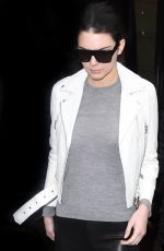 KENDALL JENNER in Leather Pants Out and About in Paris
