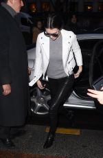 KENDALL JENNER in Leather Pants Out and About in Paris