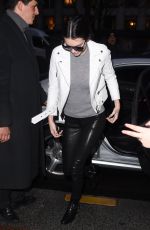 KENDALL JENNER in Leather Pants Out and About in Paris